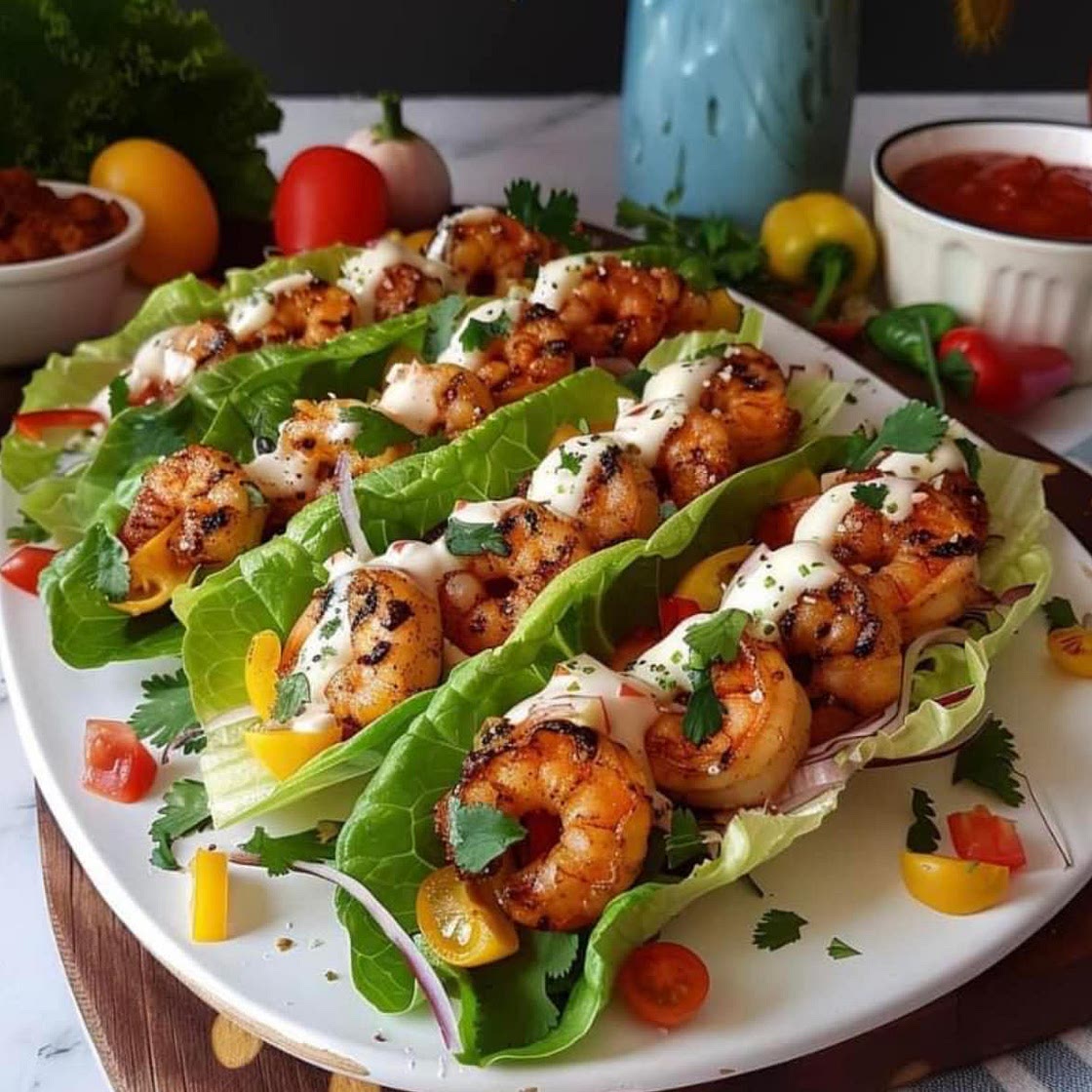 Healthy Taco Shrimp Lettuce Wraps