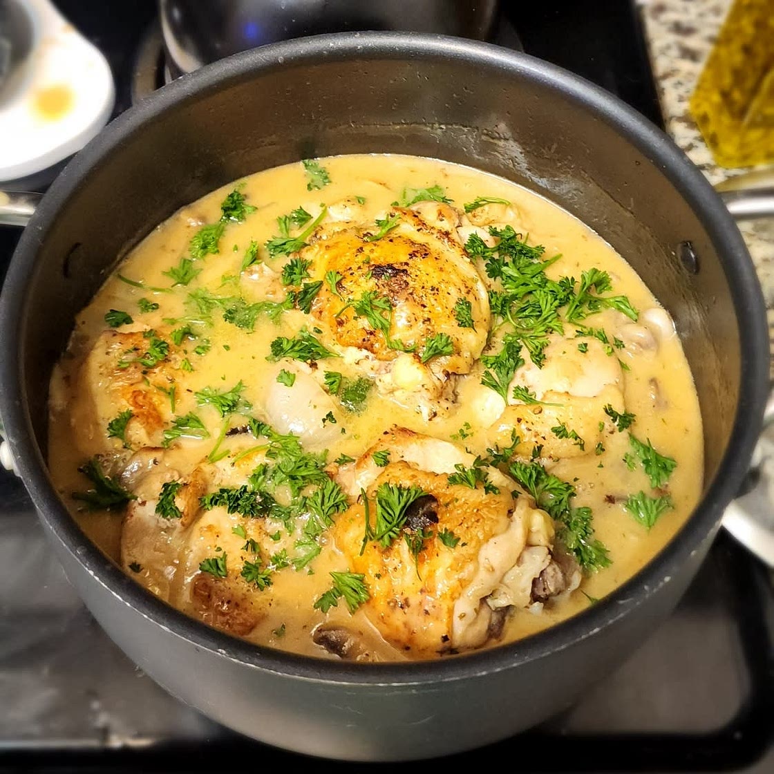 Chicken Fricassée (French creamy chicken stew)