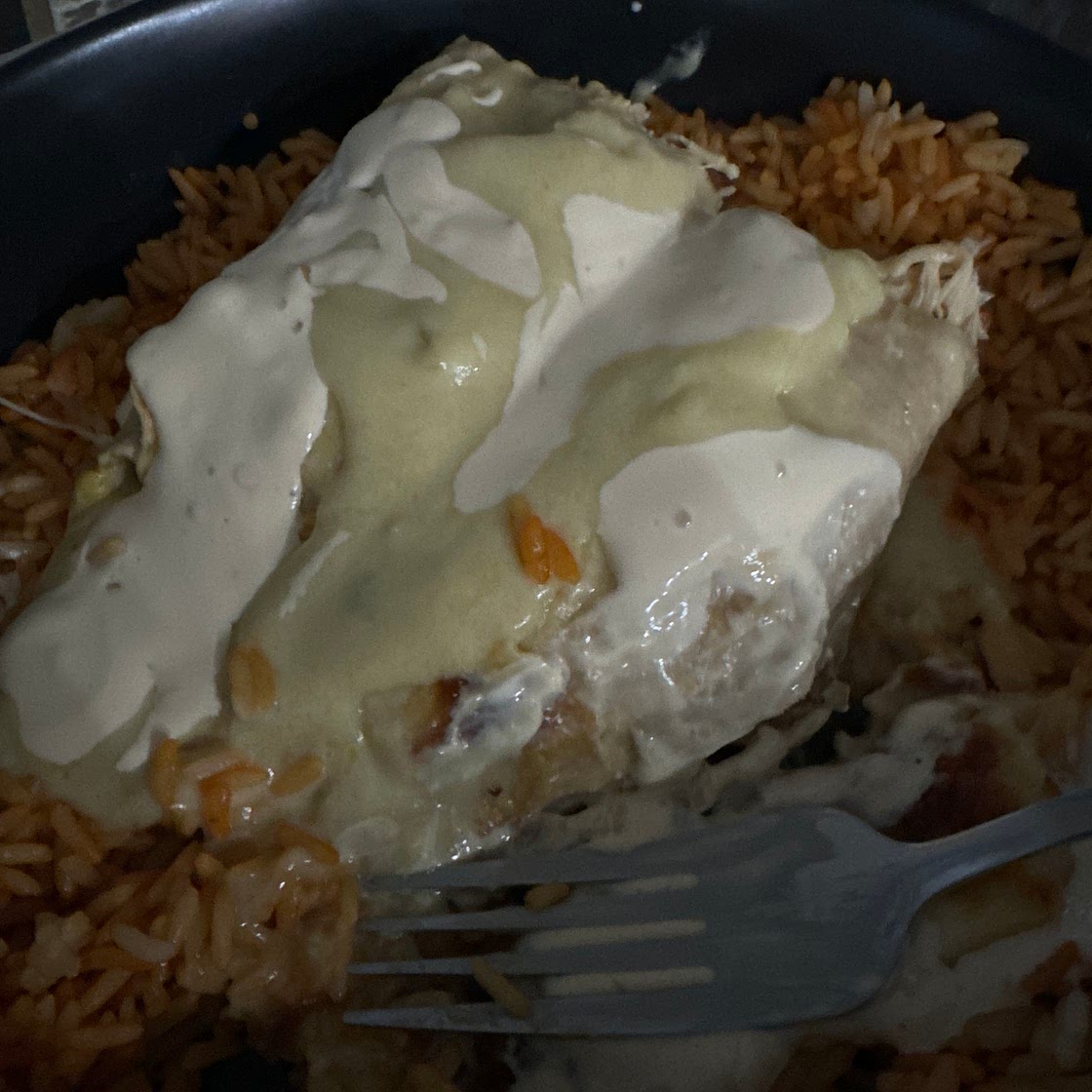 Creamy chicken enchiladas 