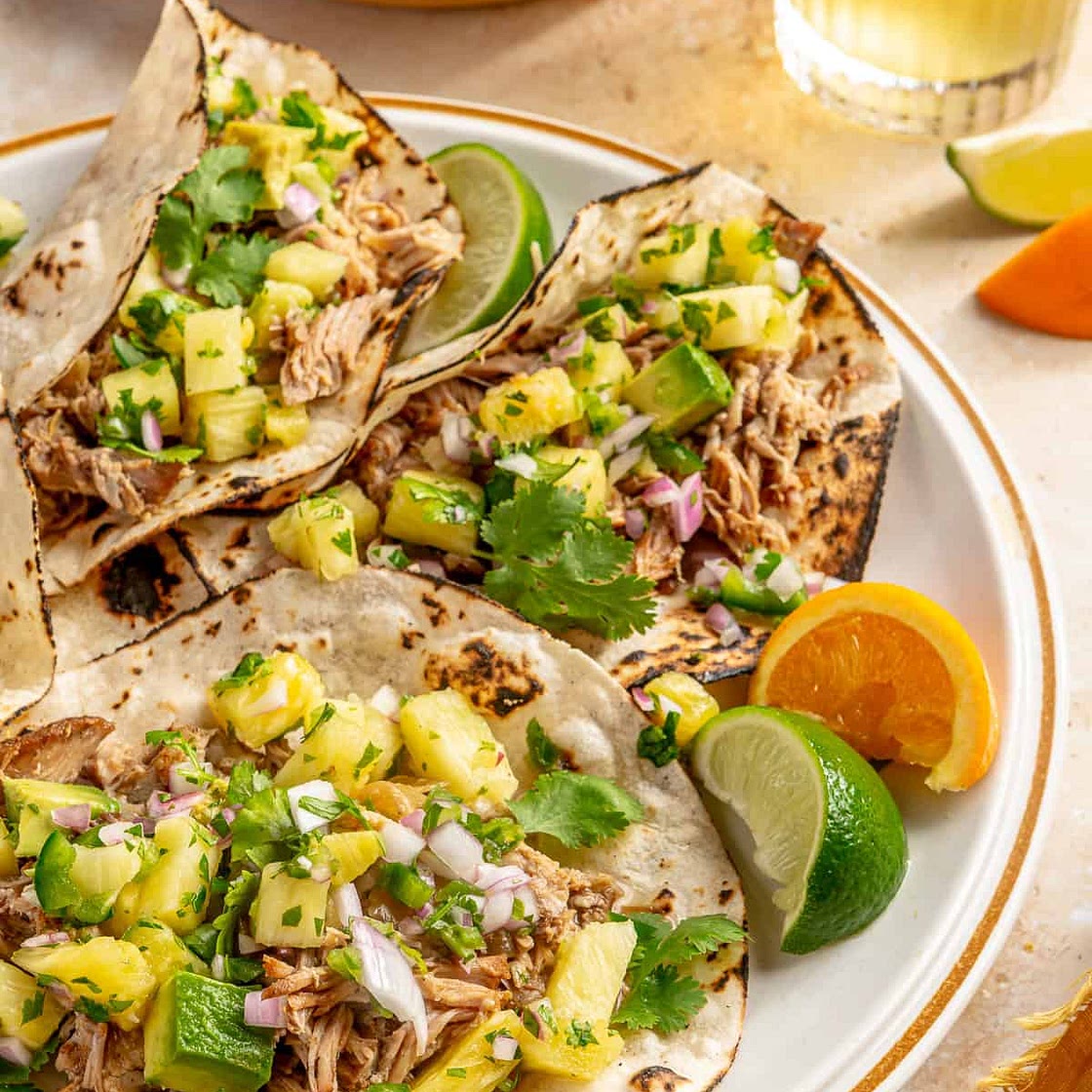 Crockpot Carnitas Al Pastor With Pineapple Pico