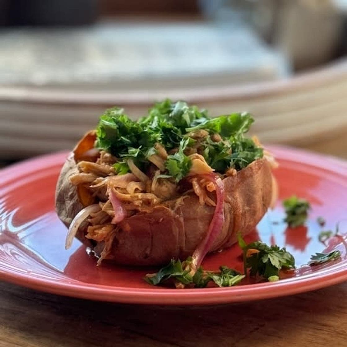 BBQ Chicken Stuffed Sweet Potatoes