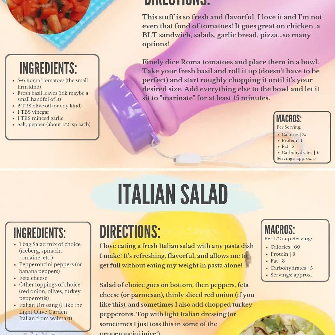Italian salad 4 serves 44 cal *