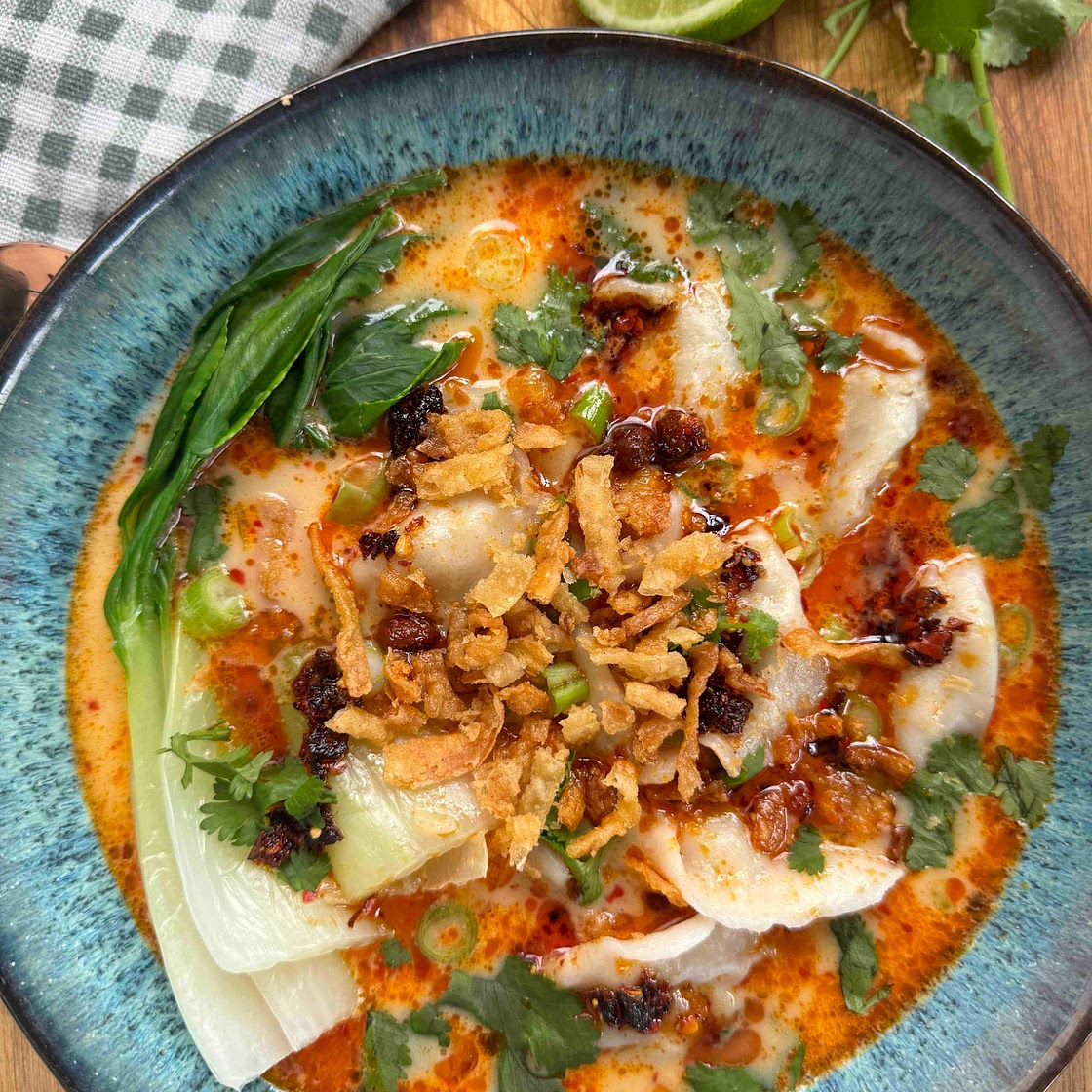Red Curry Gyoza Soup 