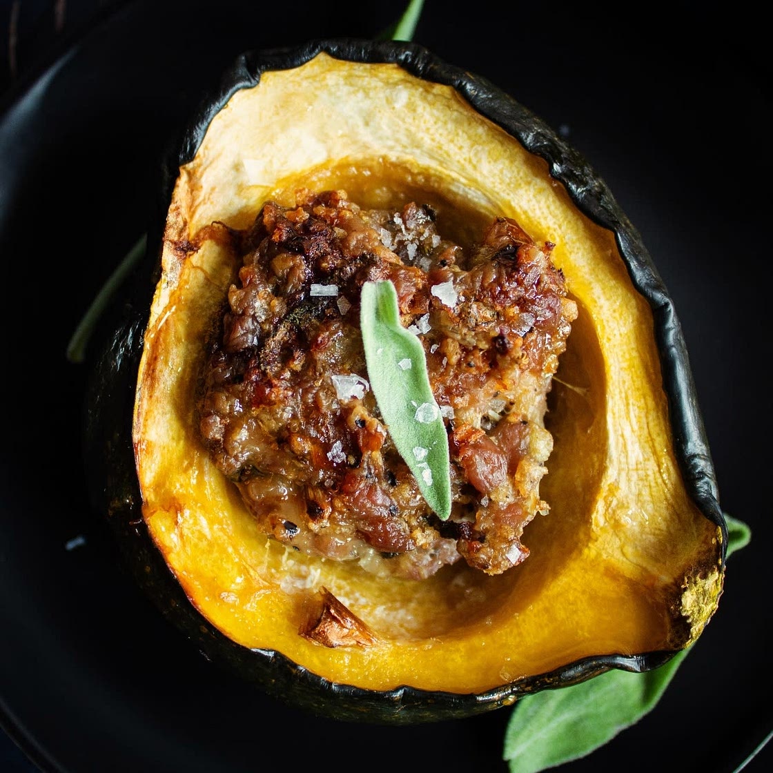 Stuffed Squash with Sausage and Sage