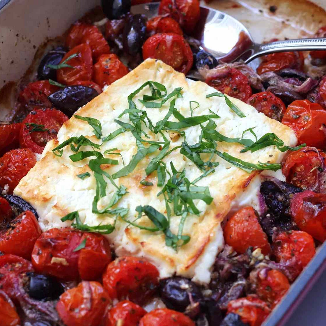 Baked Feta Cheese and Tomatoes