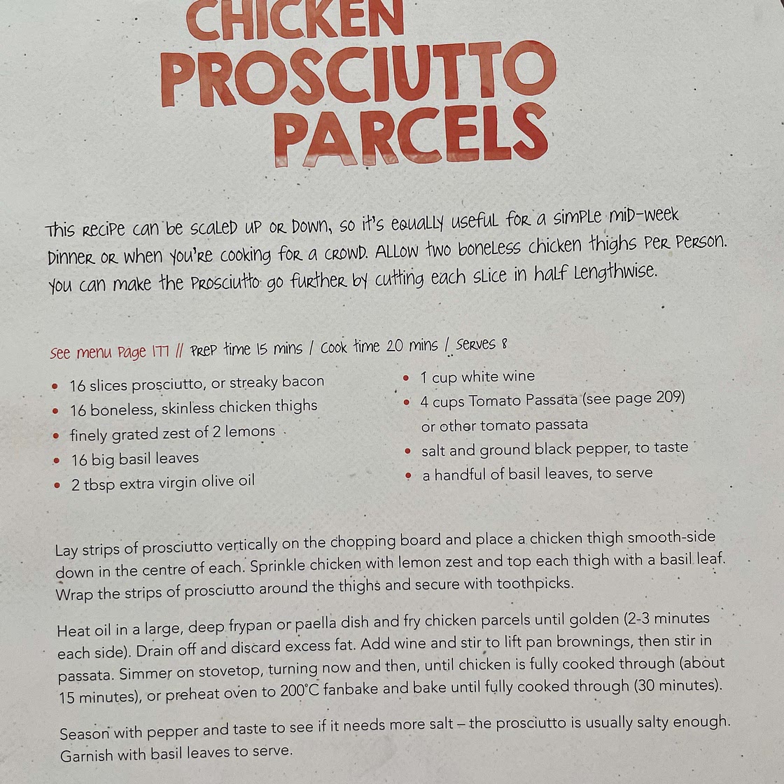Chicken prosciutto parcels - 202