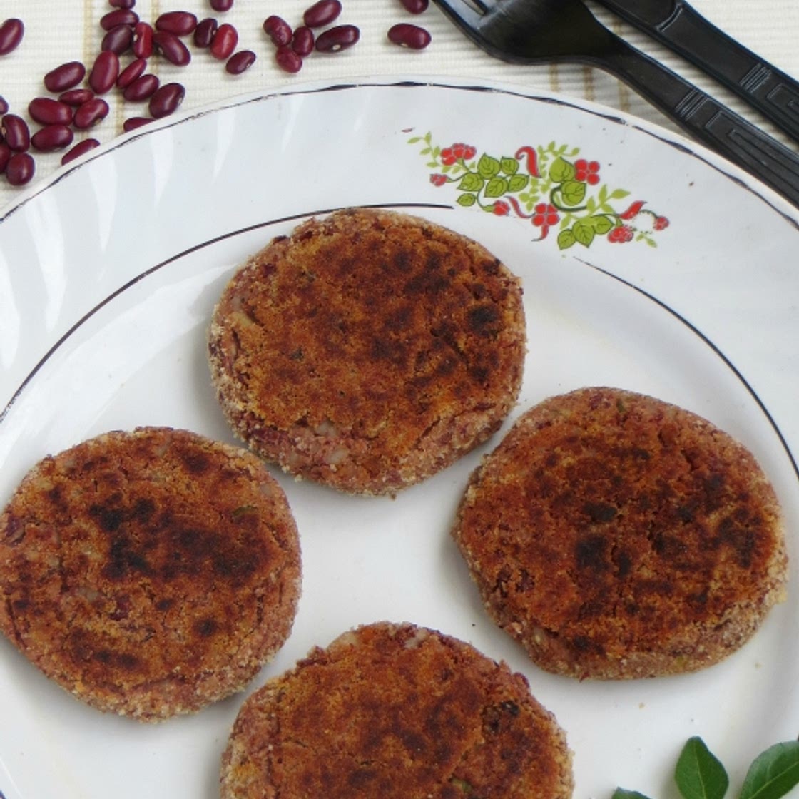 Rajma Cutlet / Rajma Aloo Tikki / Kidney Beans Patties - FoodyBu