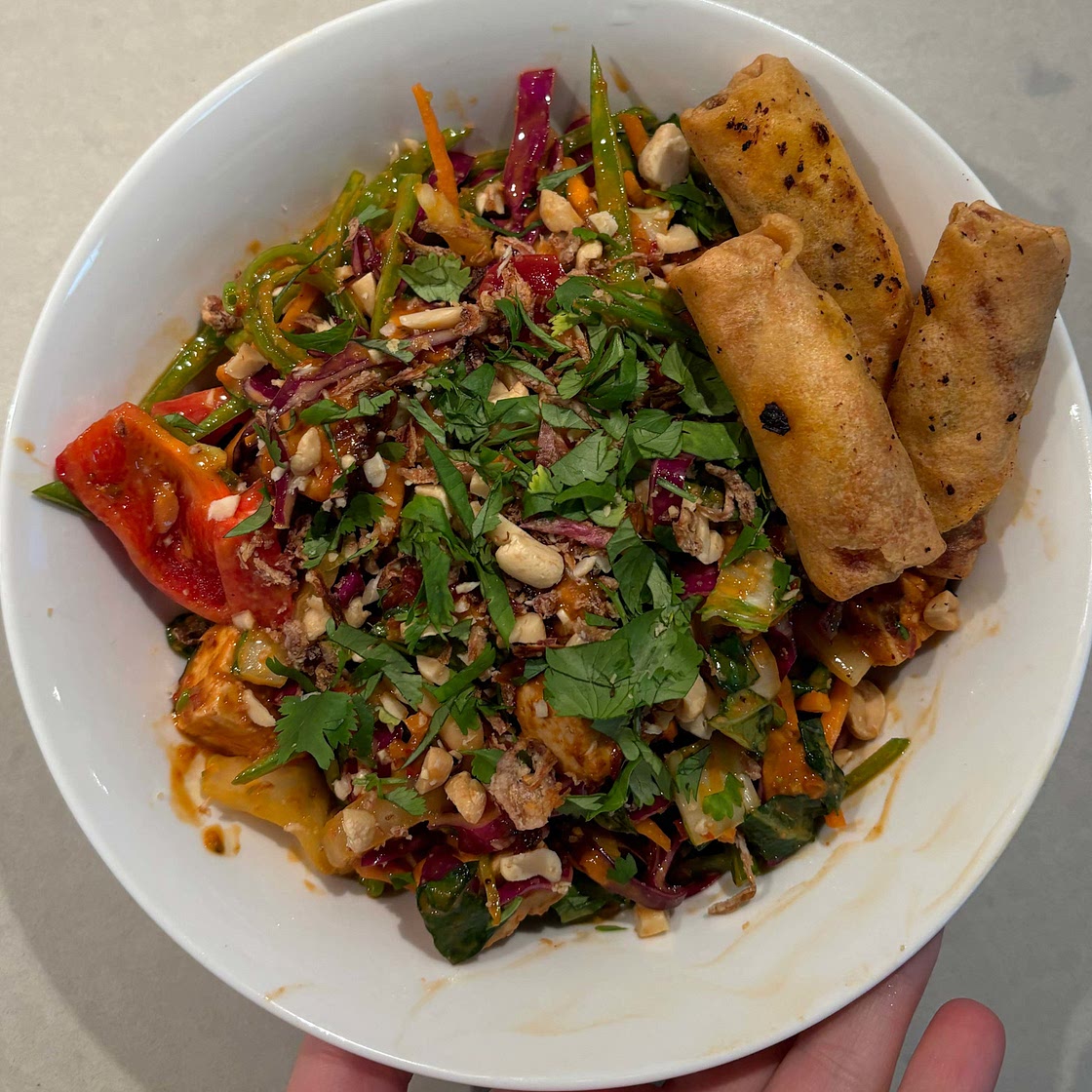 Crunchy Thai Tofu Salad with Peanut Dressing