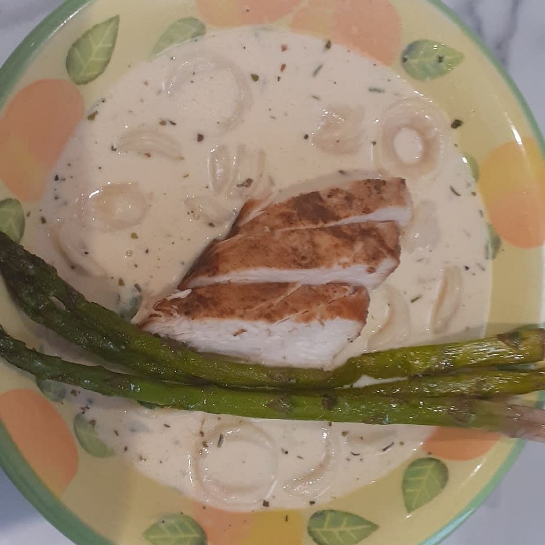 Creamy Parmesan Orzo with Chicken and Asparagus