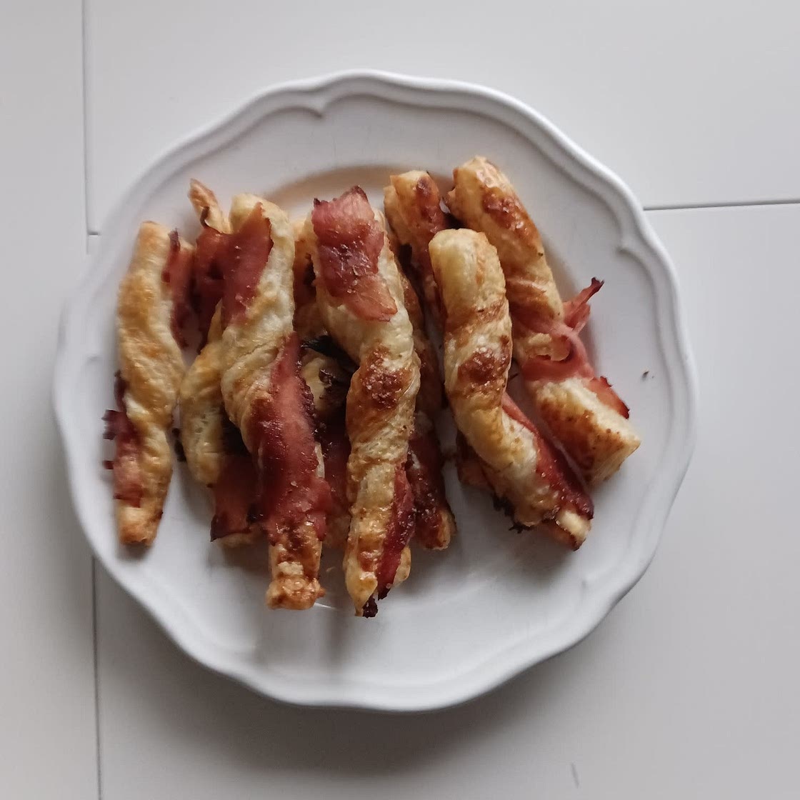 Sweet and Savory Cheesy Bacon Wrapped Puff Pastry Twists
