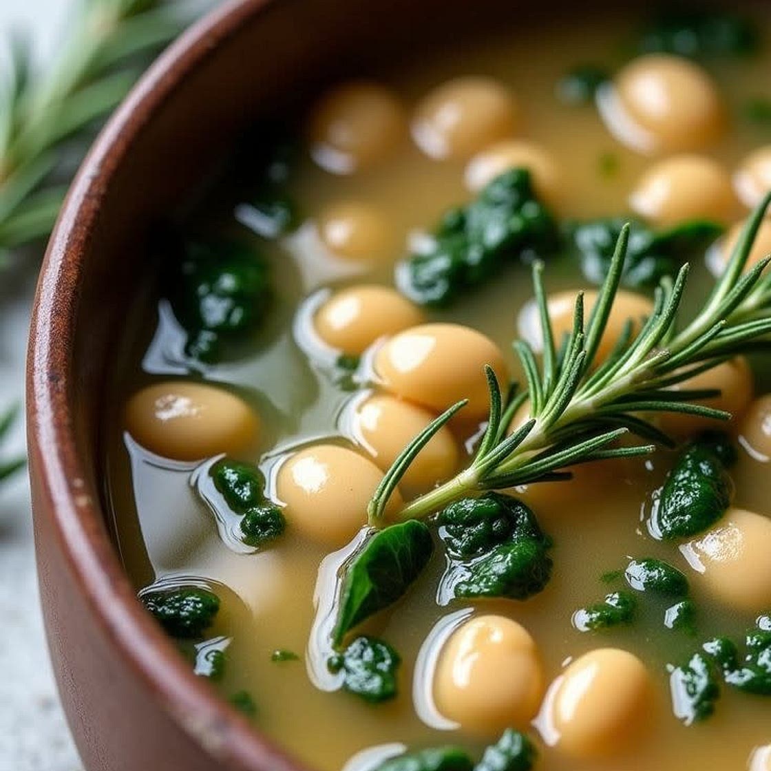 Zuppa con broccoletti e fagioli bianchi