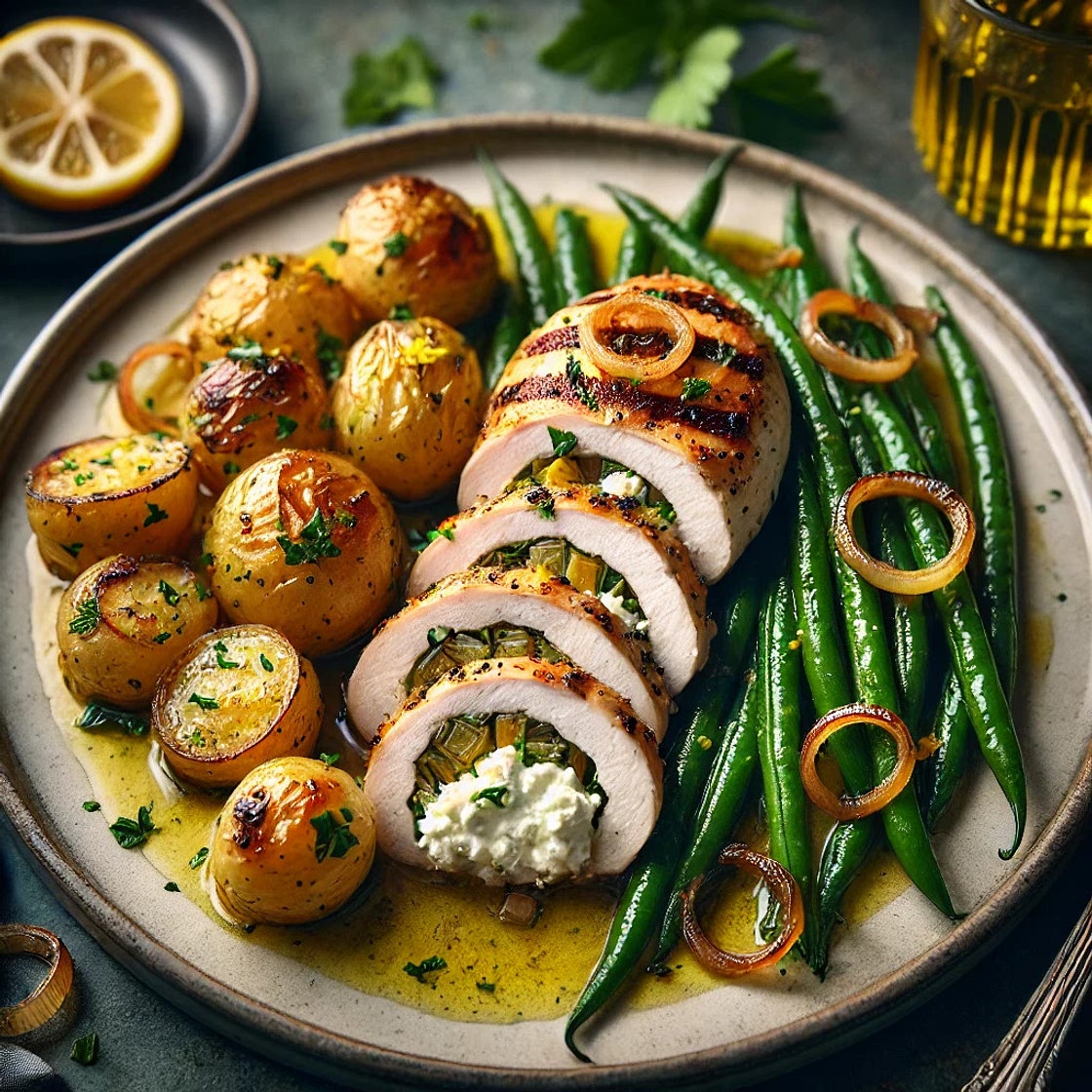 Onion and Ricotta Stuffed Chicken Breast