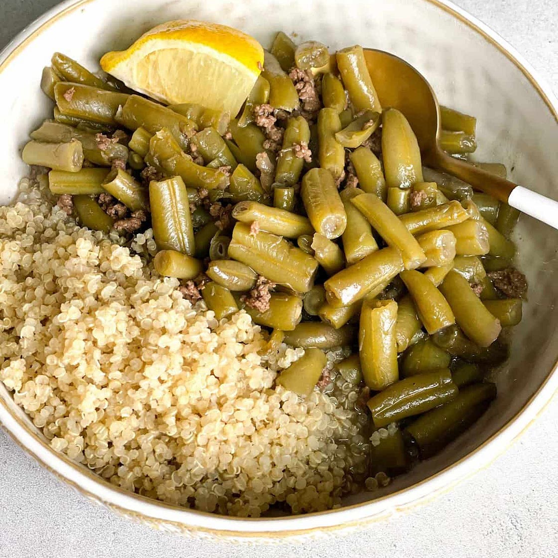 Green Bean Stew with Minced Beef (Loubieh bi Lahme)