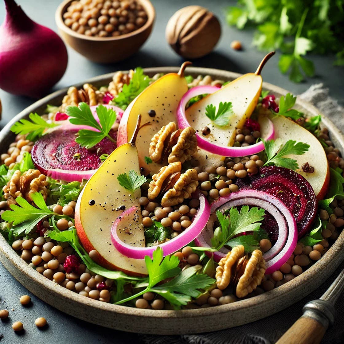 Salade de lentilles à la betterave