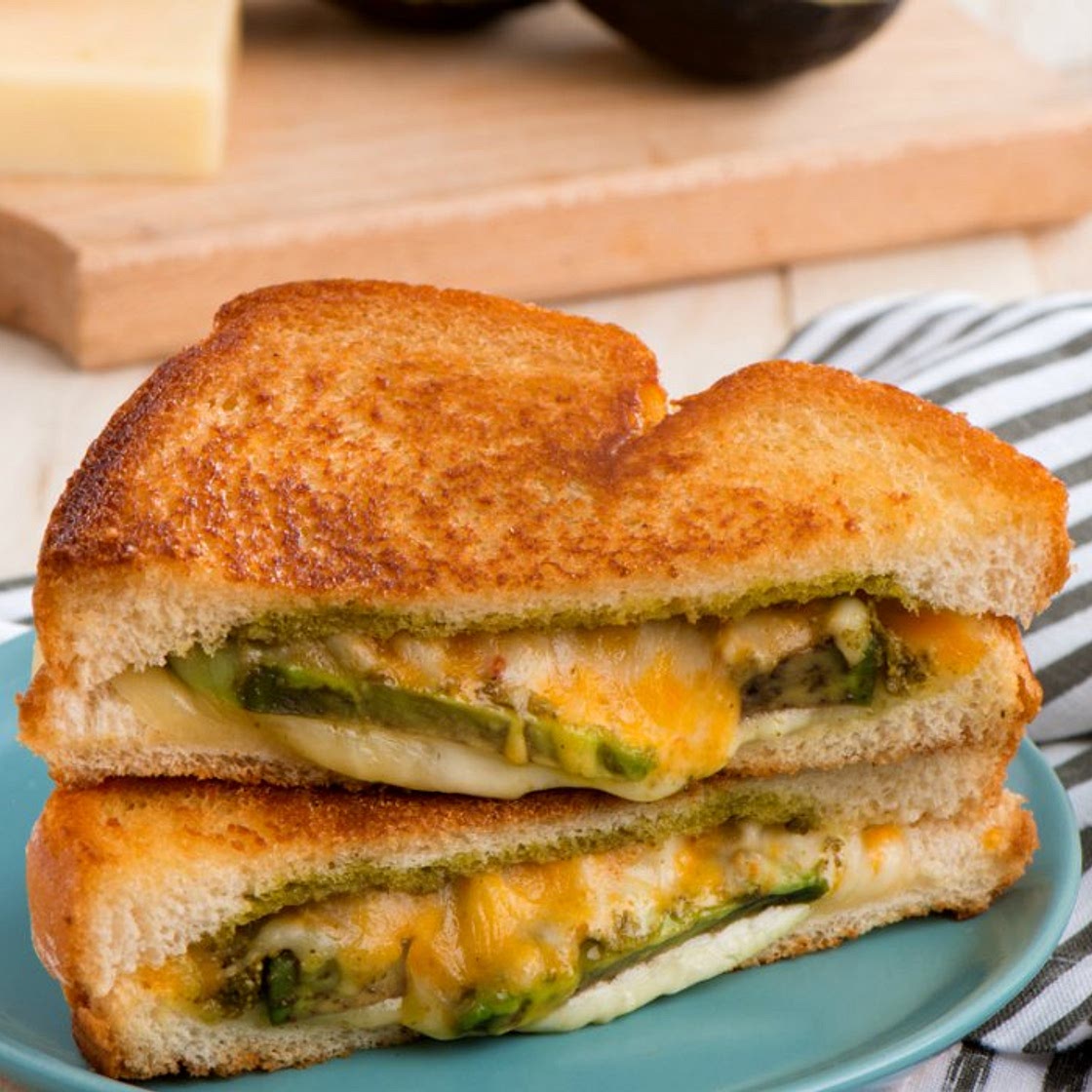 Avocado Pesto Grilled Cheese Sandwich