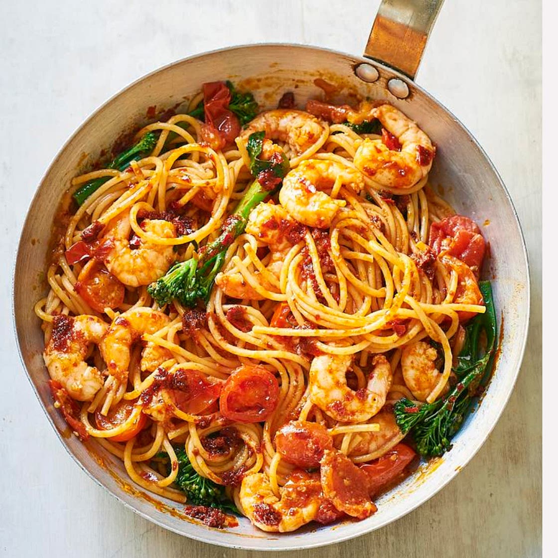 Prawn Harissa Spaghetti 
