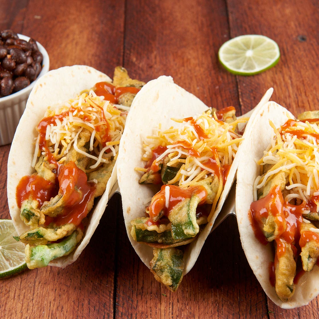 Chili Rellenos Tacos With Garlic Black Beans