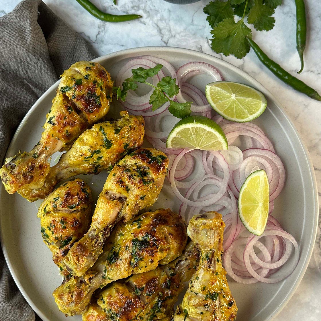 Malai Tandgi kebab (Creamy Chicken Drumsticks) 