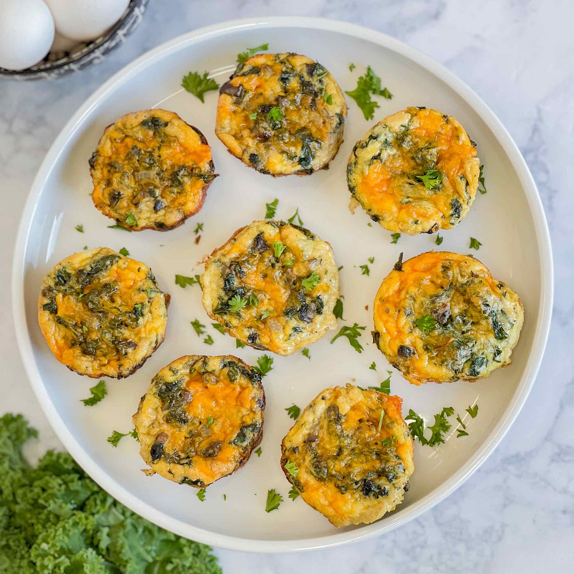 Kale and Portobello Mushroom Egg Bites