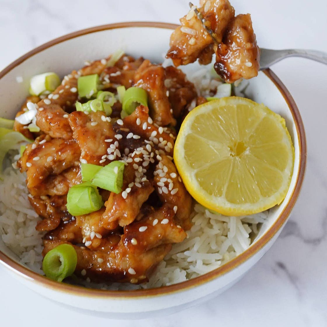 Sticky lemon chicken