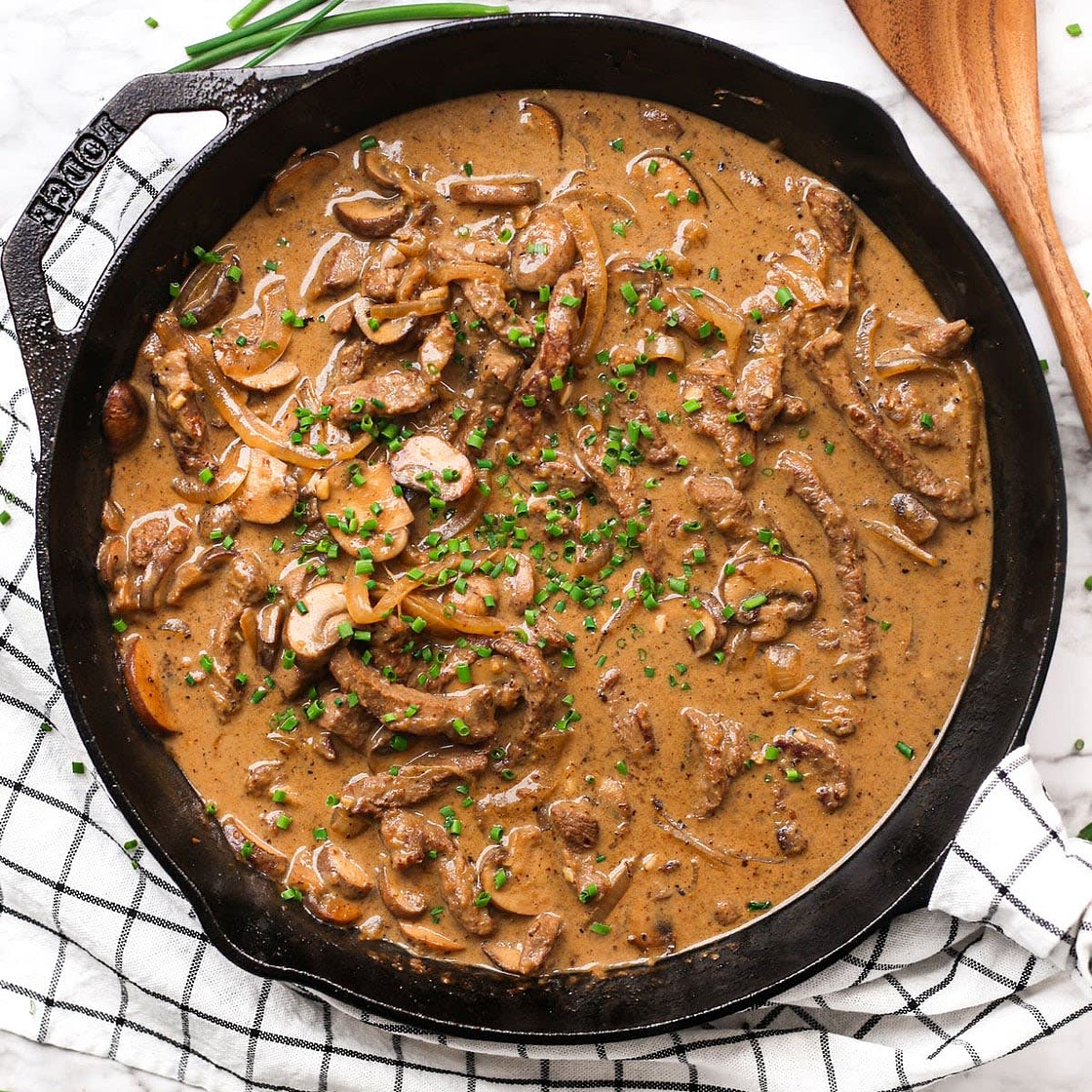 Steak Stroganoff with Parsley Rice