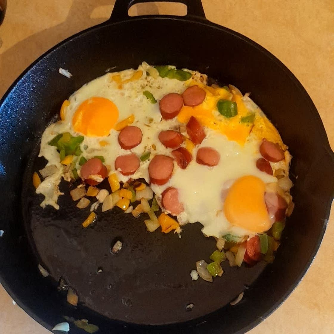 Easy Breakfast Sausage and Peppers Skillet