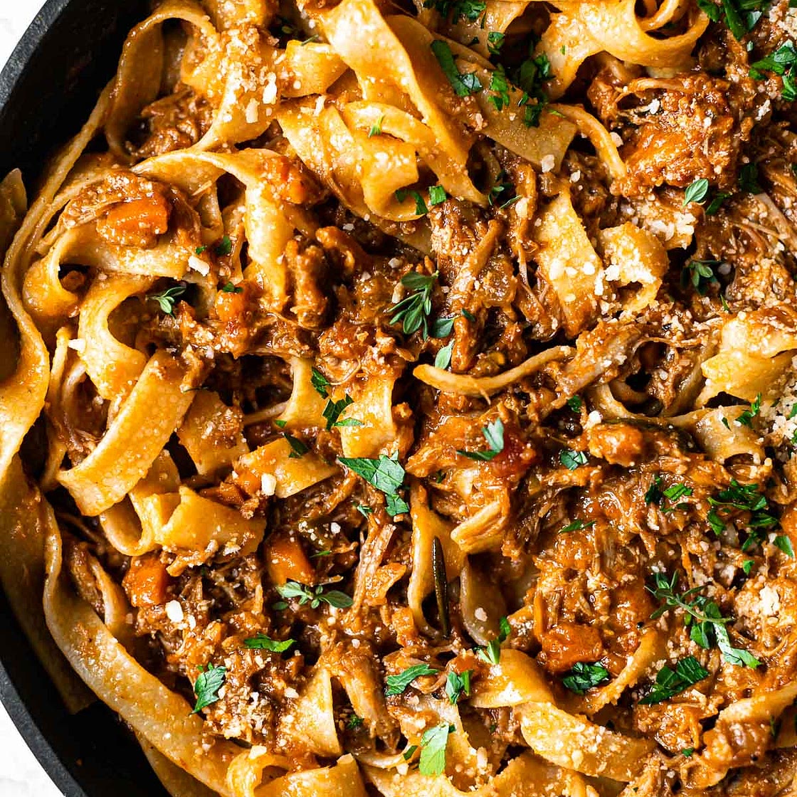 Pork Ragù with Black Pepper Tagliatelle