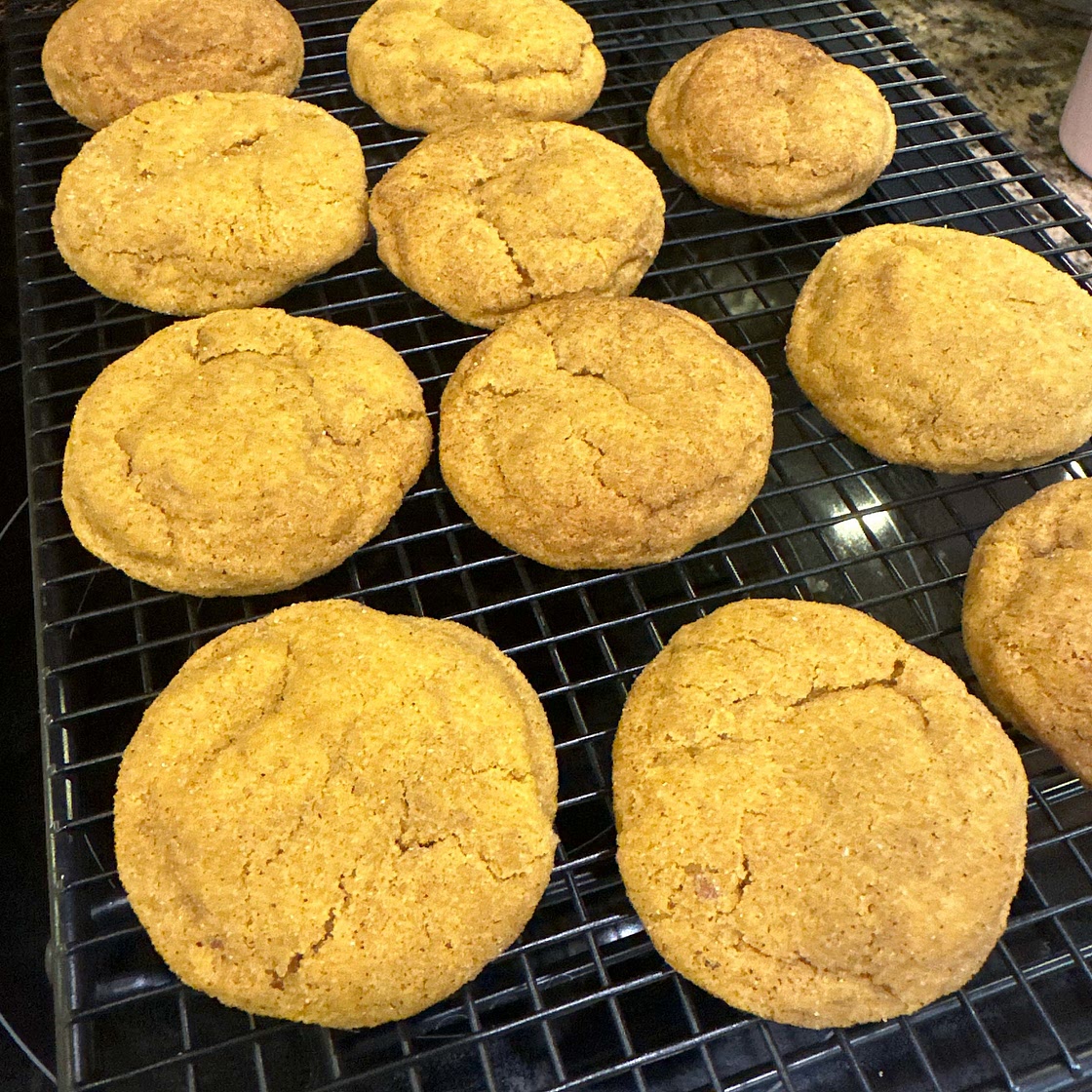 Chewy Pumpkin Snickerdoodle Cookies
