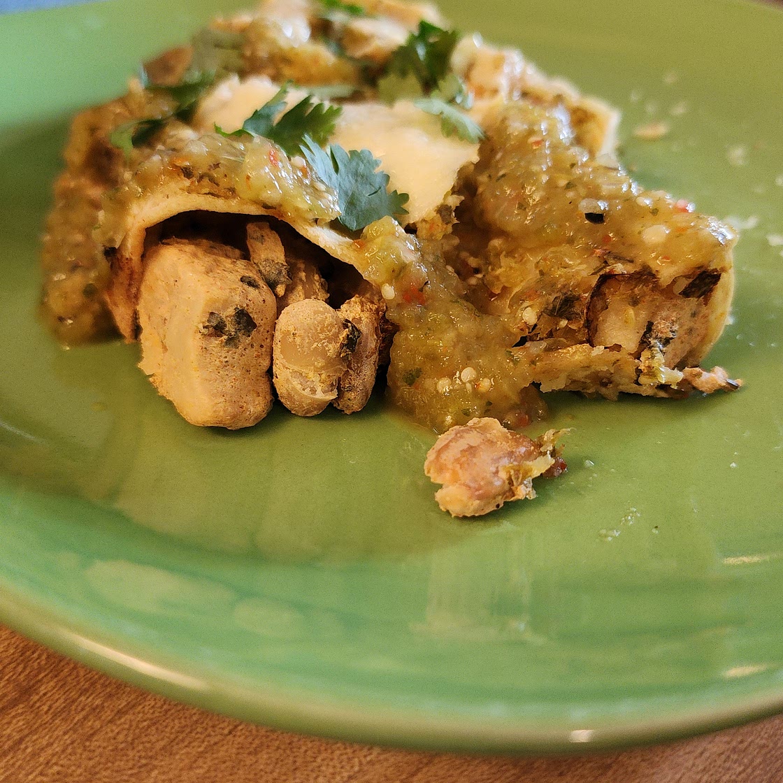 White bean chick'n enchilladas