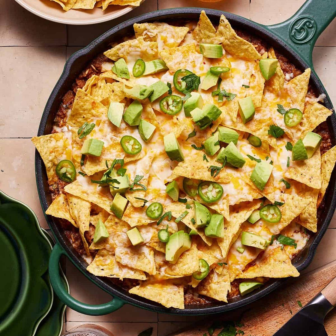 Beef Enchilada Nacho Skillet