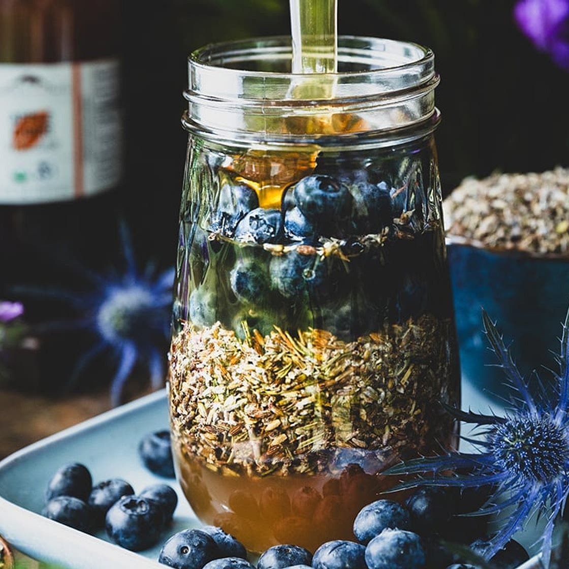 How to Make a Blueberry Lavender Shrub + Mocktail Recipe