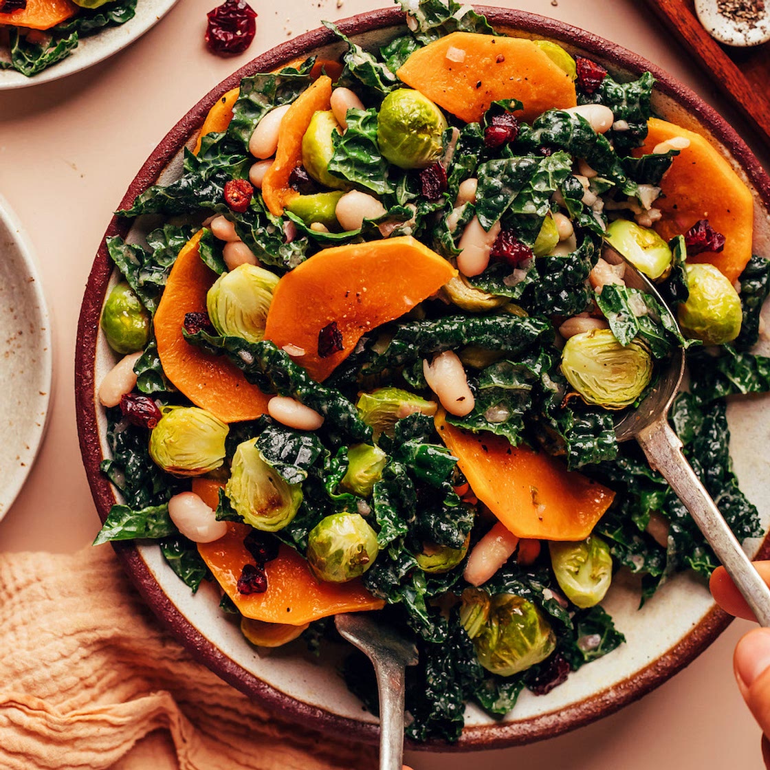 Roasted Fall Vegetable Salad with White Beans