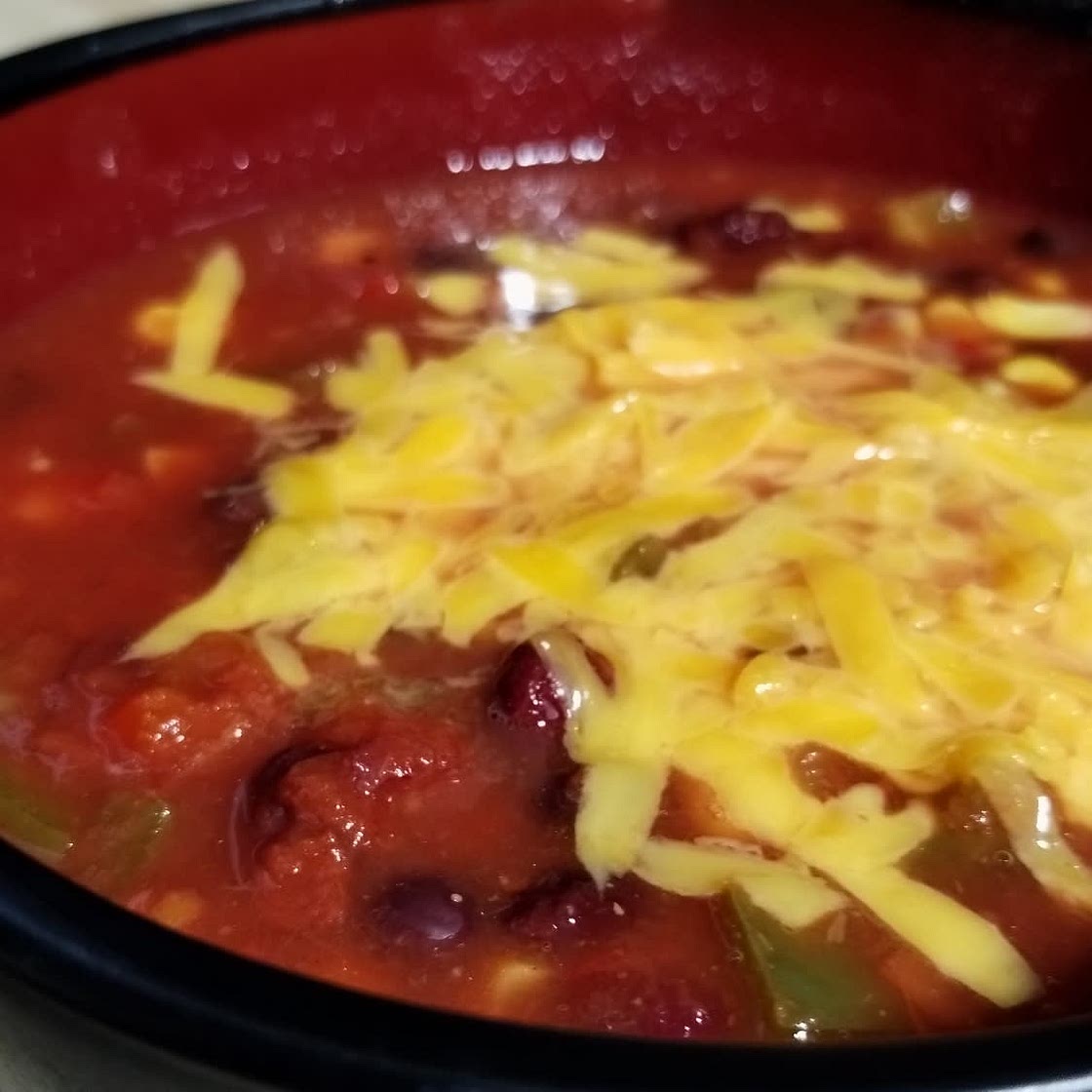Three bean vegetarian chili