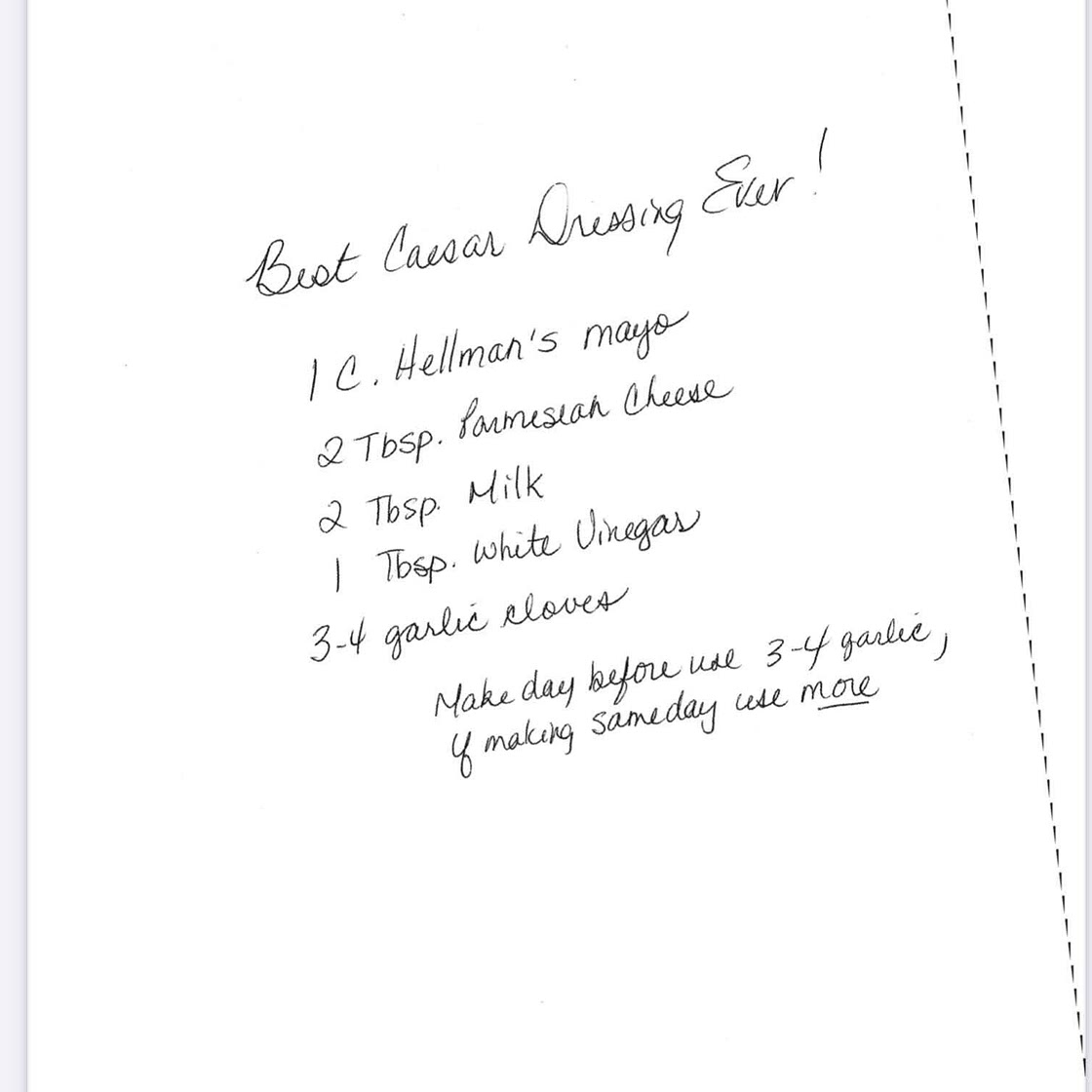Family Secret Ceasar Dressing