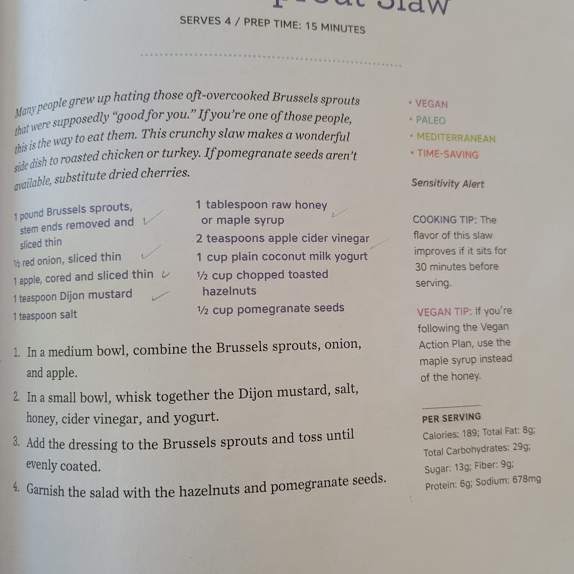Brussels sprout slaw