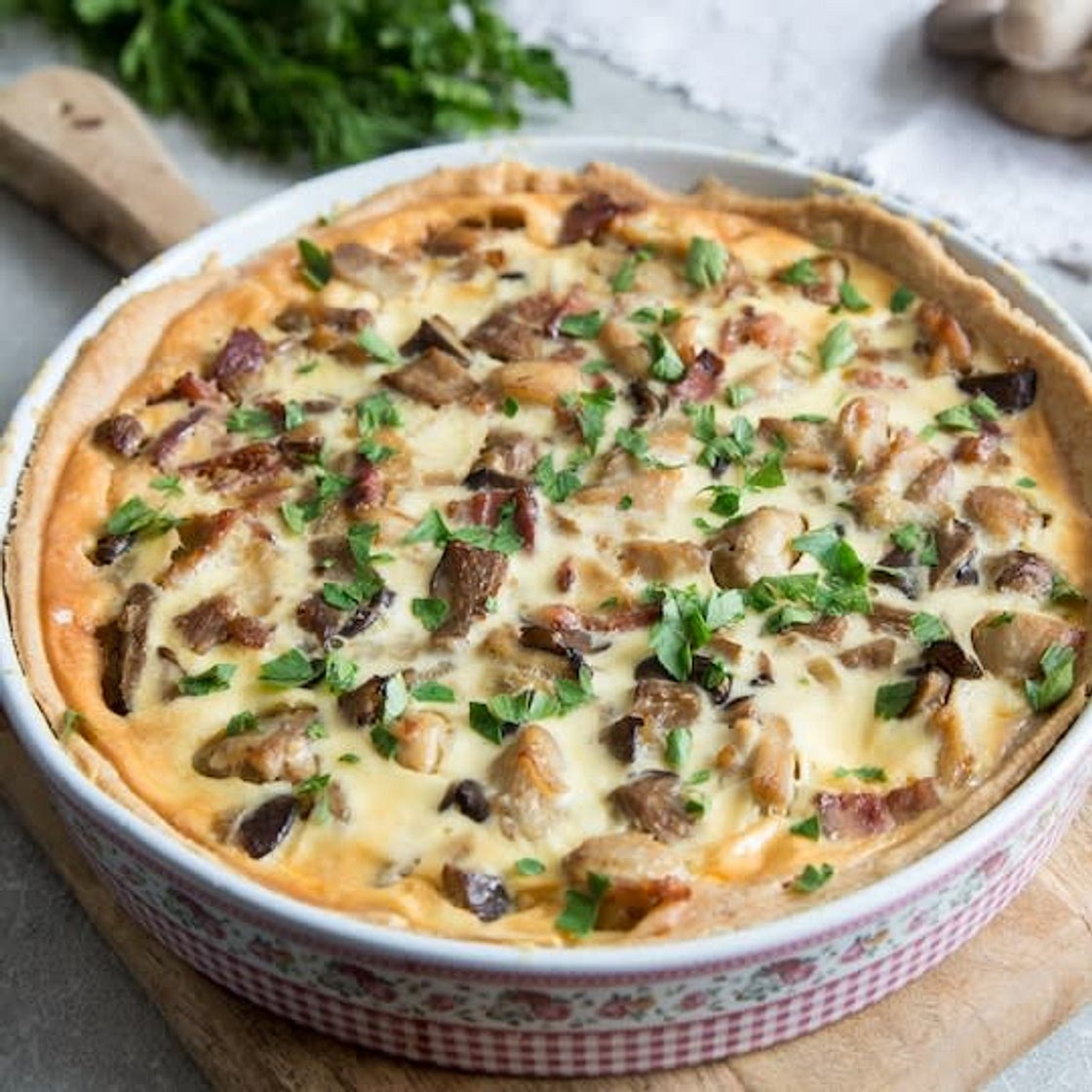 Spinach Mushroom Quiche (Freezer | Vegetarian | Low Sodium | Comfort Food)