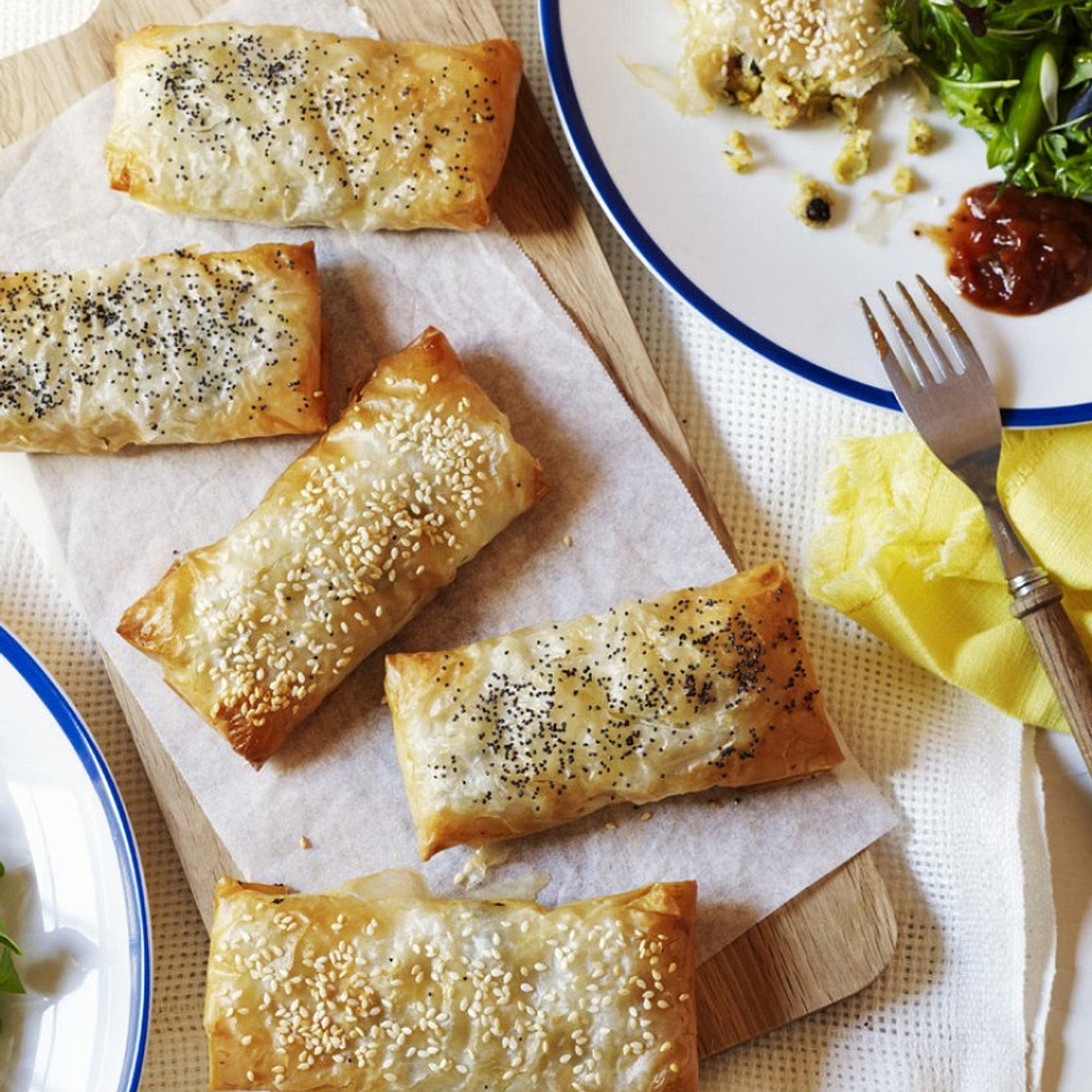 Kumara and Feta Filo Parcels