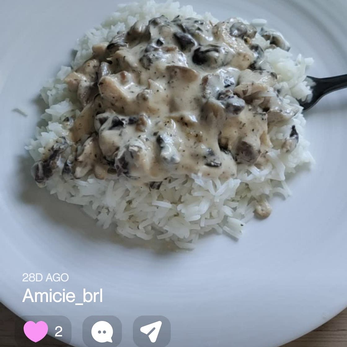 Riz champignons crème