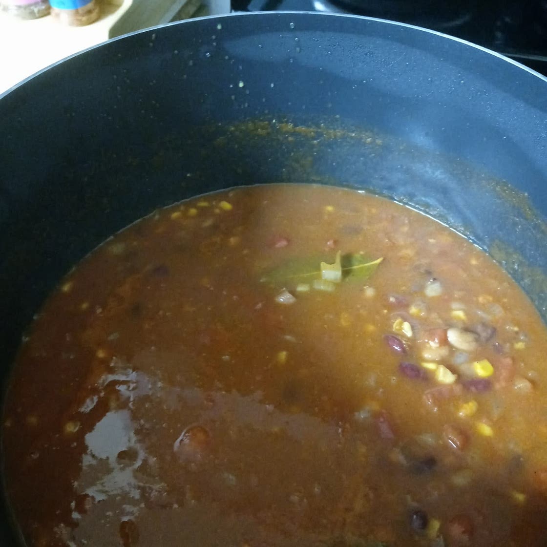 One Pot Cheesy Vegetarian Chili Mac