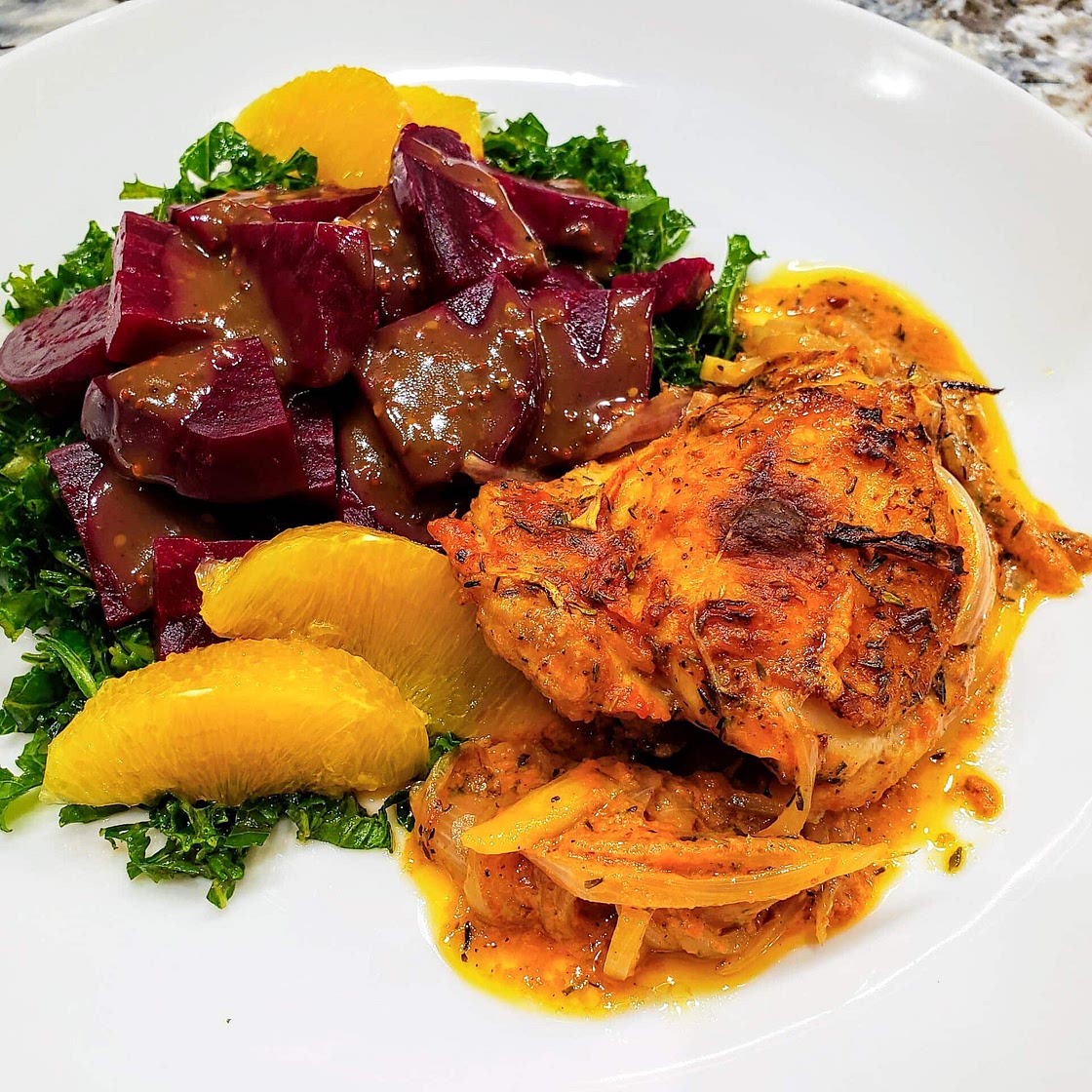 Baked chicken with shallots