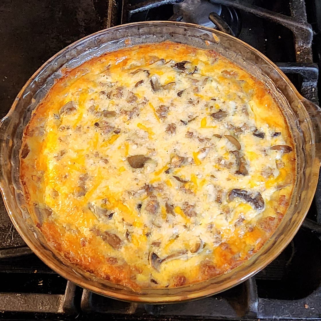 Sausage and mushroom quiche