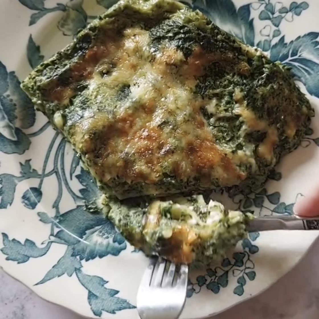Spinach lasagne with feta cheese