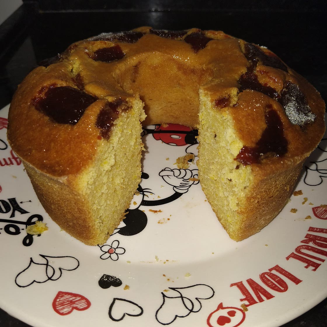 Brazilian Cornmeal Cake with Guava paste