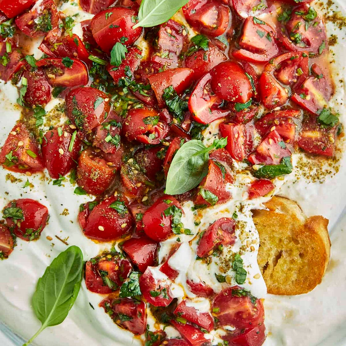 Savory Whipped Cottage Cheese and Tomatoes Bowl Recipe