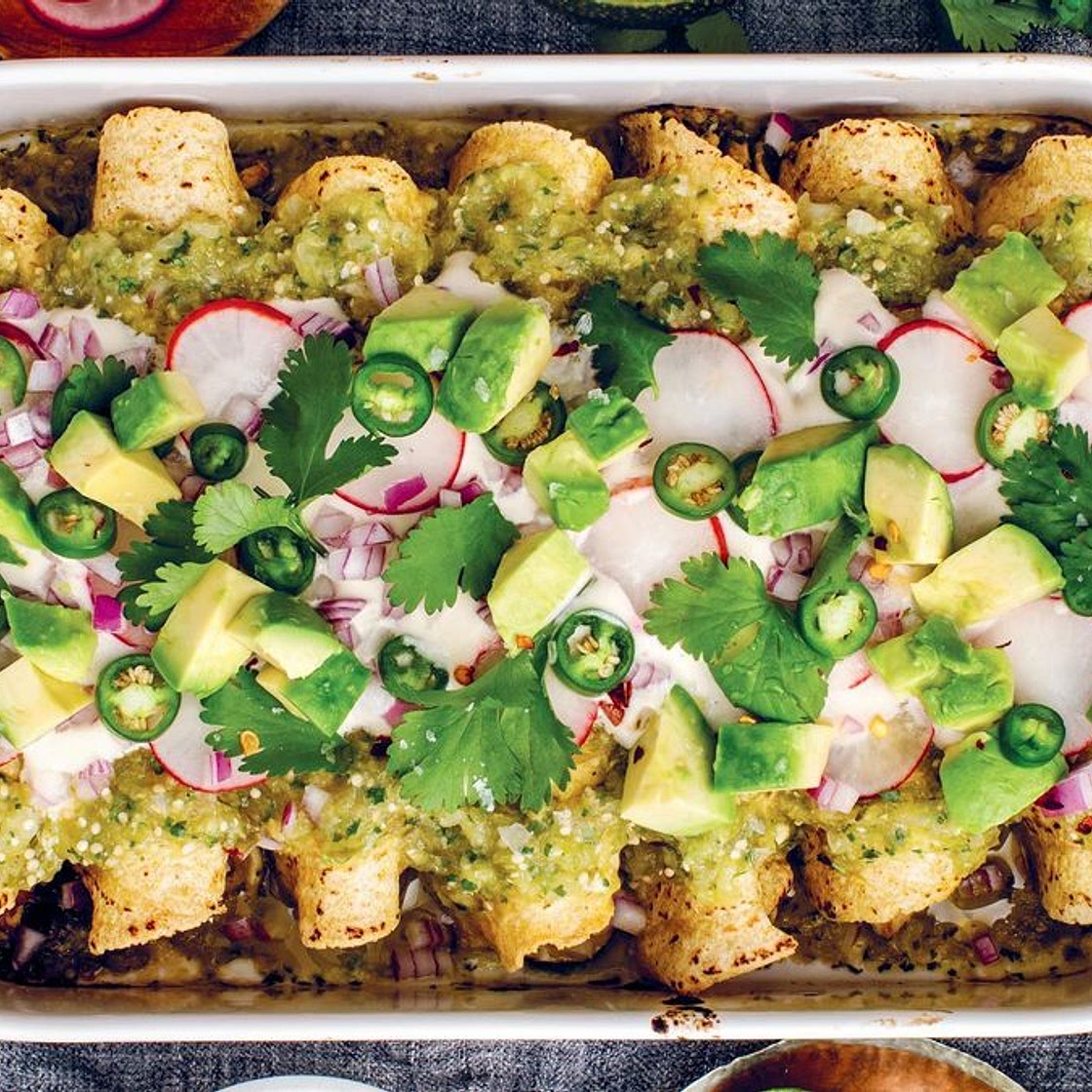 Zucchini Verde Vegan Enchiladas