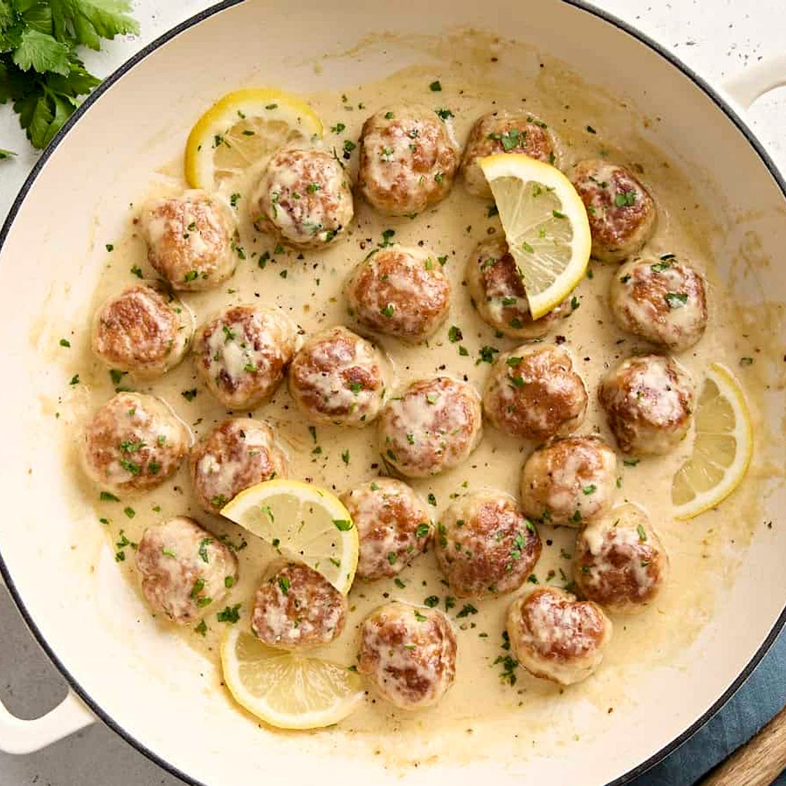 Chicken Meatballs in Cream Sauce