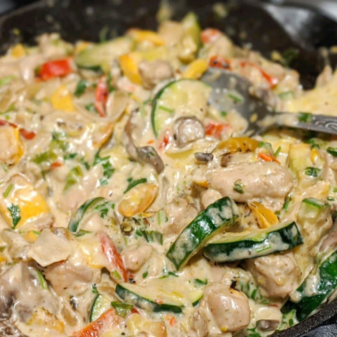creamy chicken and zucchini (P: 40g)