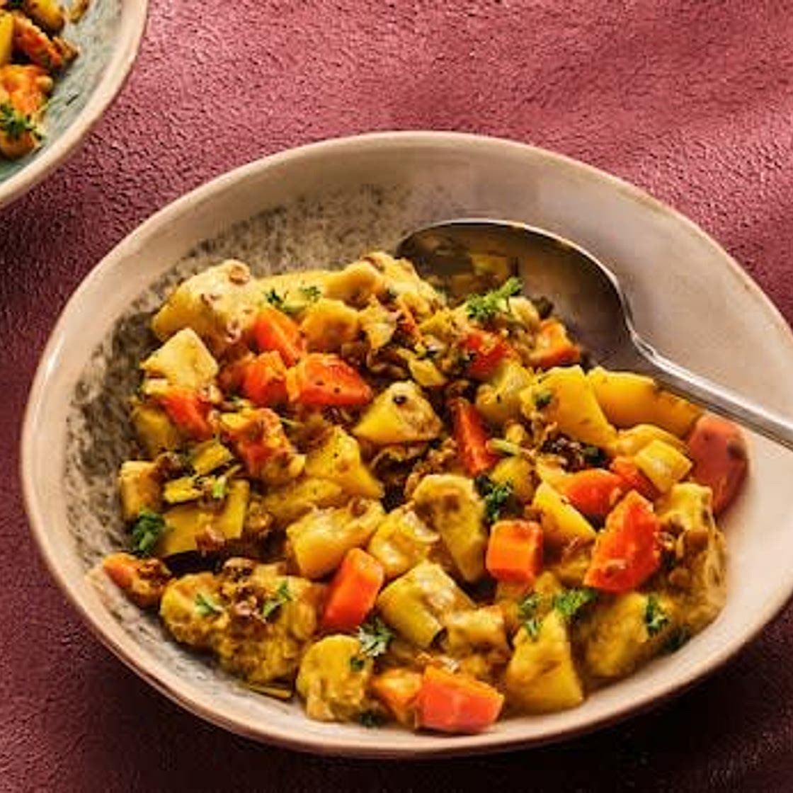 Kartoffel-Linsen-Suppe mit Curry