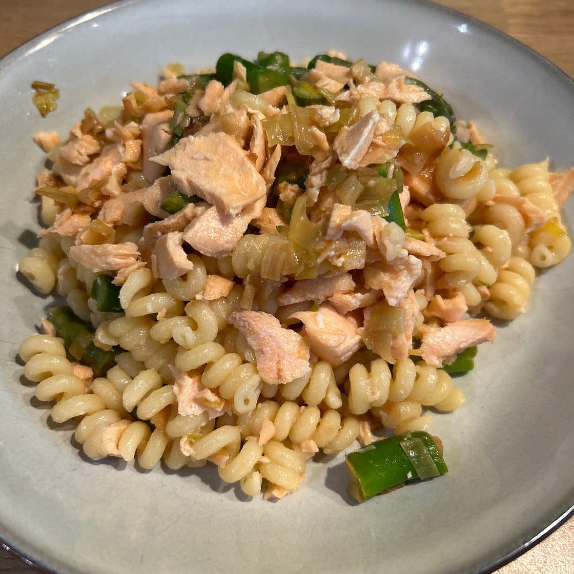 Pasta with Salmon and Asparagus (Weight Watchers)