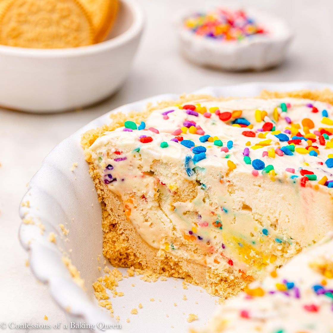 Golden Oreo Cake Batter Ice Cream Pie